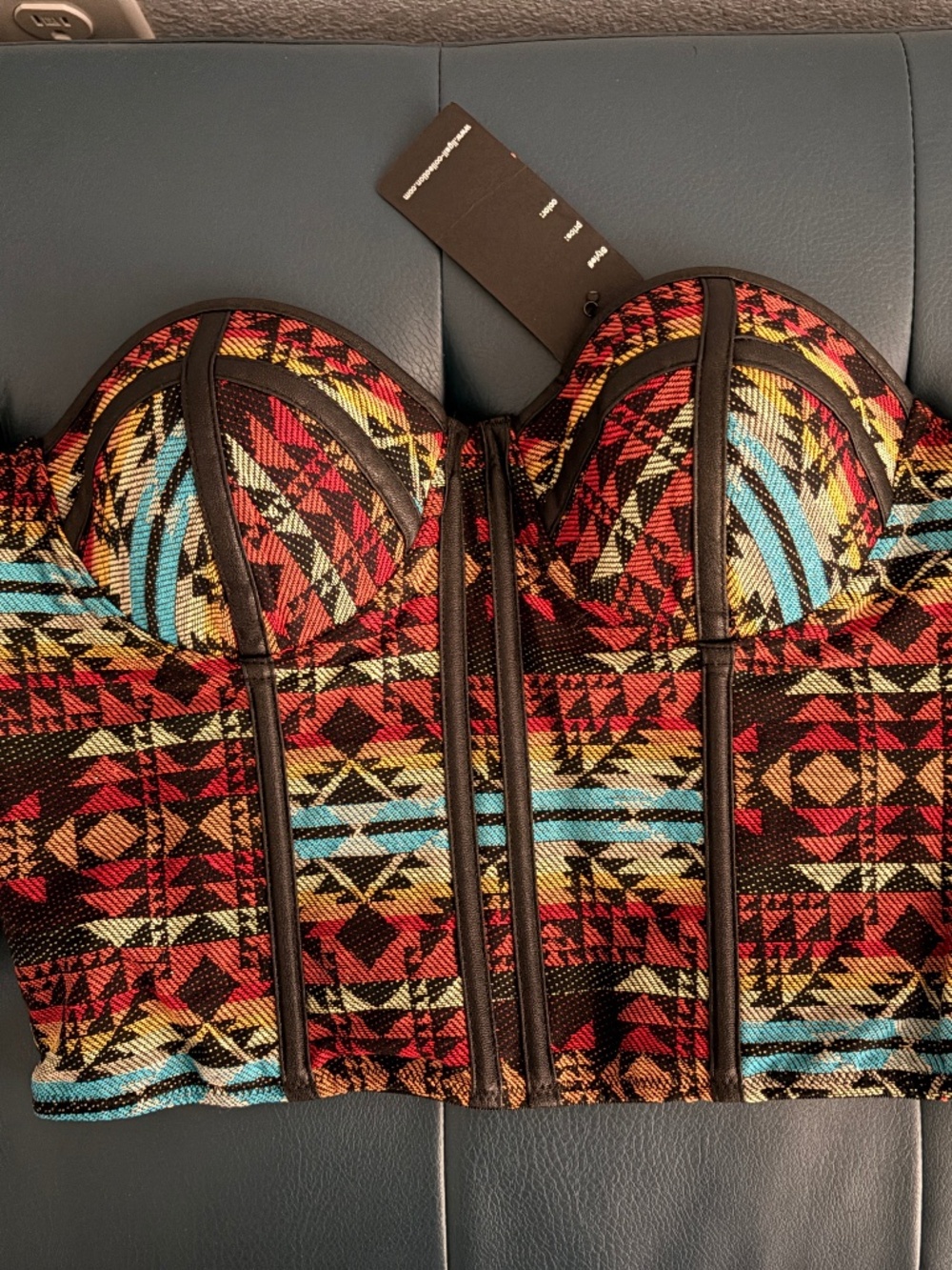 Aztec Print M Corset/Tube Top NWT